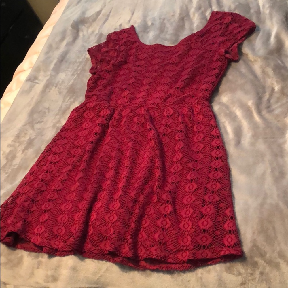 Magenta lace-like dress
